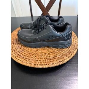Infinity by Cherokee Flow Black Leather Slip Resistant Work Shoes Womens 8.5